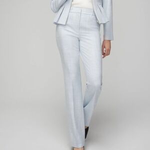 White House Black Market Ines Slim Boot Blue Cross Hatch Pants 4S